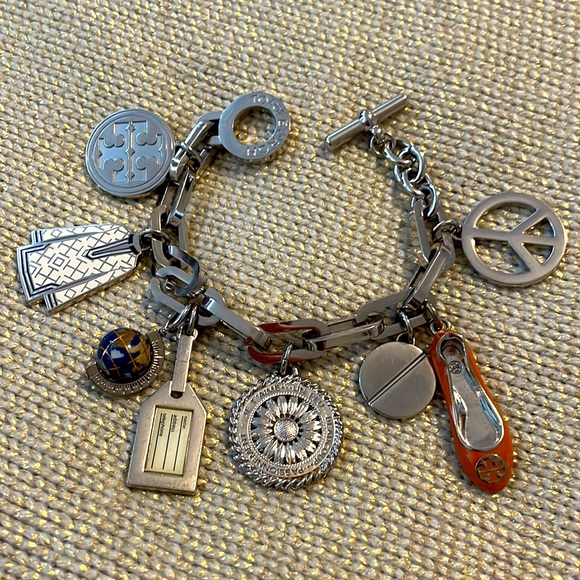 Rare! Tory Burch Silver Charm Bracelet numbered ltd edition - Picture 2 of 9